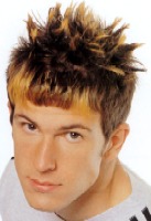Short Spiky Hair Style with two toned, brown & orange red