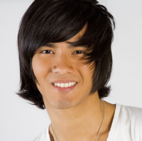 Trendy Asian men hairstyle picture with long swept bangs with layers in dark brown hair  color.PNG