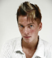 Picture of man fashion Mohawk  haircut with highlight and long bang.PNG