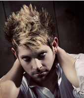 Man cool extreme spiky hairstyle with punkish bangs.PNG