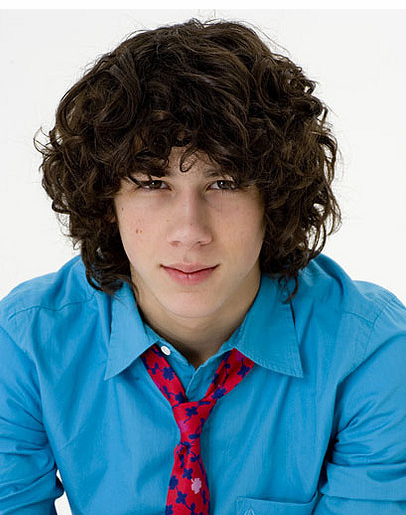 Nick Jonas with long curly 