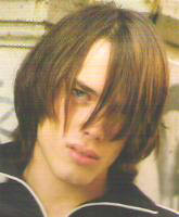 Men's Long layered Hair Style with long bangs, brown