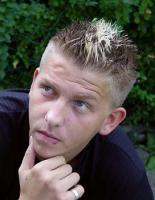 Men short hair in high lights