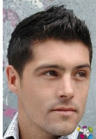 Men hairstyle with light spiky hair in the front