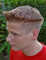 Man funky hairstyle, short hair