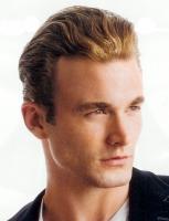 Short man hair style with long bangs in the back