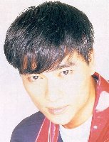Asian men short hair style with long bangs, black