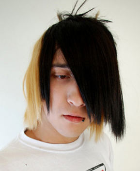men long hairstyle in spiky style with two tones.PNG

